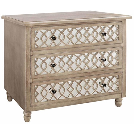 Veranda 3 Drawer Sandstone And Mirror Chest